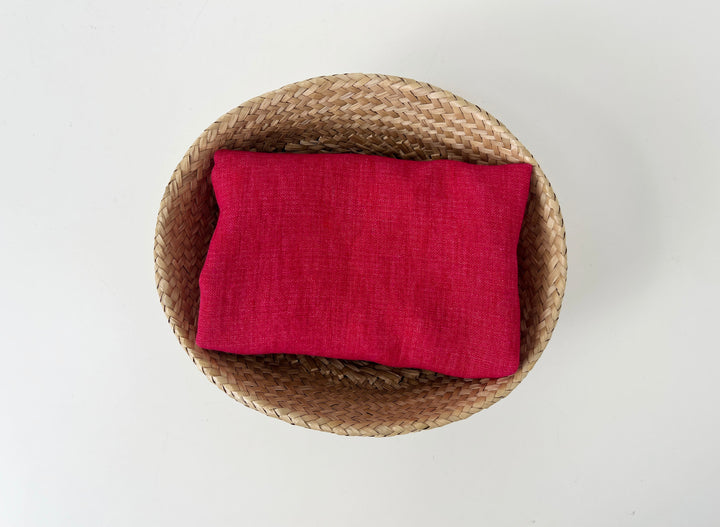 Delave Vintage Dyed 100% Linen Fabric – Medium to Heavyweight, Soft Finish Crimson Pink 7942