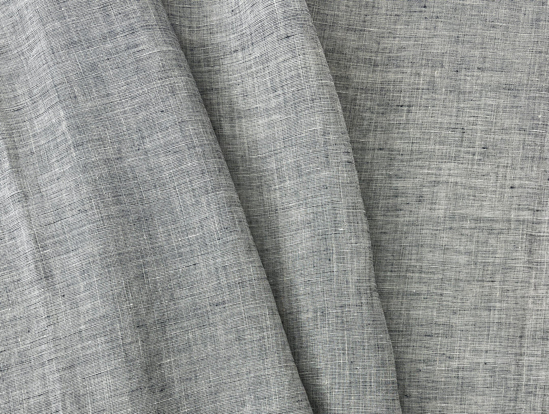 100% Linen Fabric | Lightweight Pre-Washed Chambray with Subtle Dot Pattern 8251