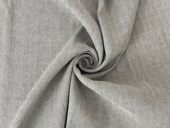 Two-Tone Herringbone Pinstripe | Linen Cotton Fabric 7303 7304