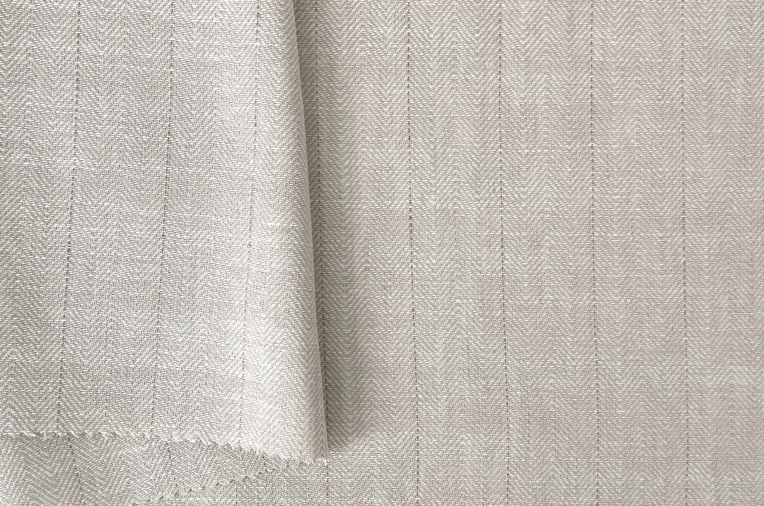 Two-Tone Herringbone Pinstripe | Linen Cotton Fabric 7303 7304