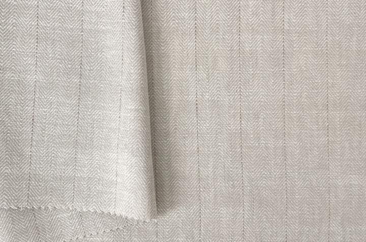 Two-Tone Herringbone Pinstripe | Linen Cotton Fabric 7303 7304