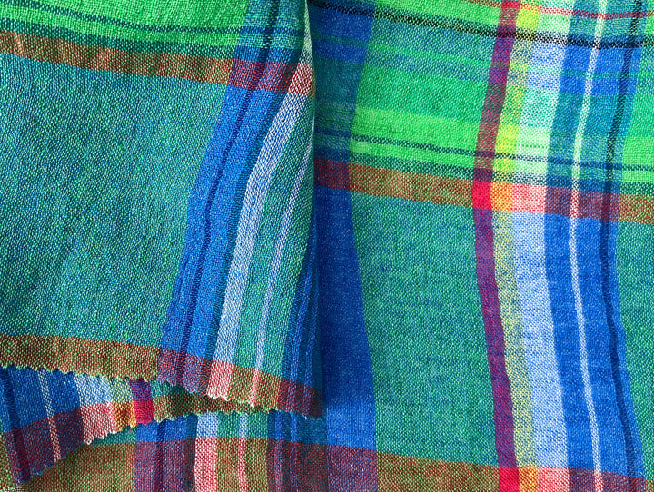 High-Twist Plaid | Airy Linen Blend Fabric 7997 7998