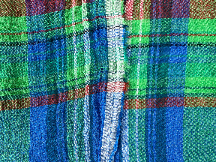 High-Twist Plaid | Airy Linen Blend Fabric 7997 7998