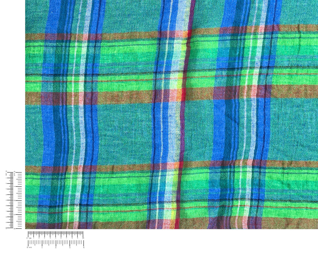 High-Twist Plaid | Airy Linen Blend Fabric 7997 7998