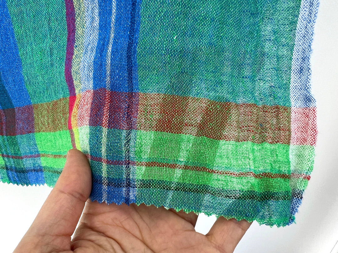 High-Twist Plaid | Airy Linen Blend Fabric 7997 7998