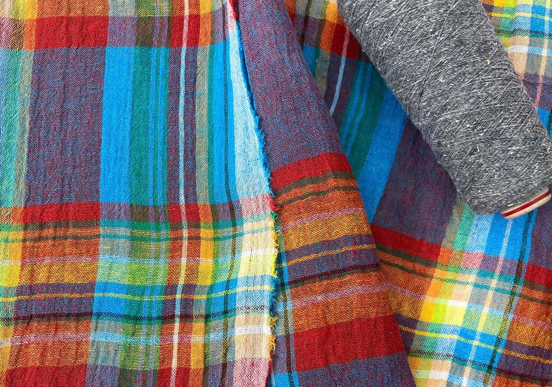 High-Twist Plaid | Airy Linen Blend Fabric 7997 7998