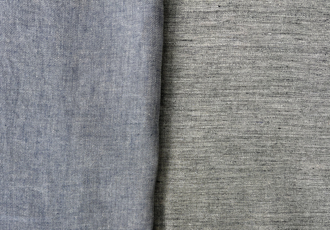 Two-Tone Chambray Twill | 100% Linen Fabric 8331 8332