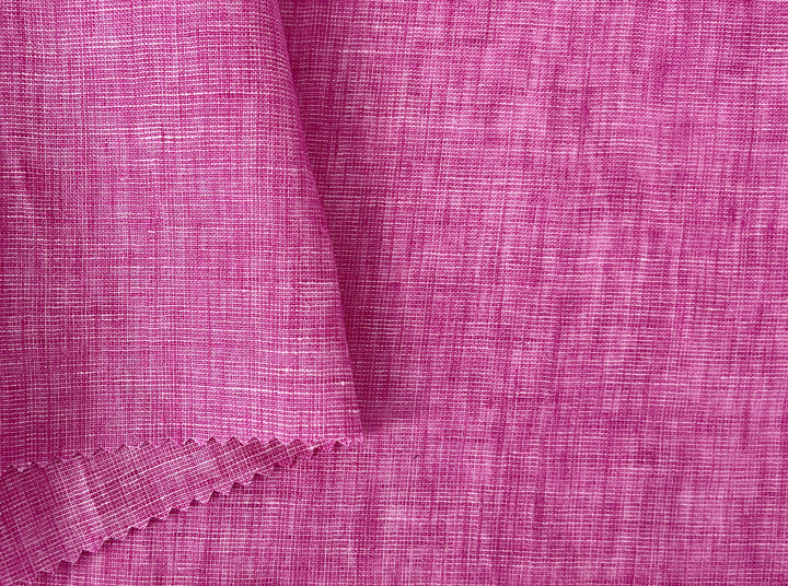 100% Linen Dot Chambray Fabric - Soft Blue & Grey, Fine 21s Yarn Pink 6450