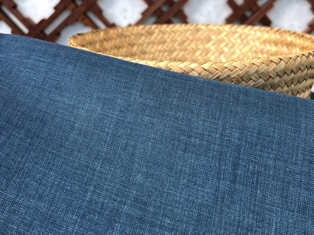 100% Linen Vintage Dyed Delave Fabric – Fine 21s Yarn, Pre-Washed, Light Weight Steel Blue 4889