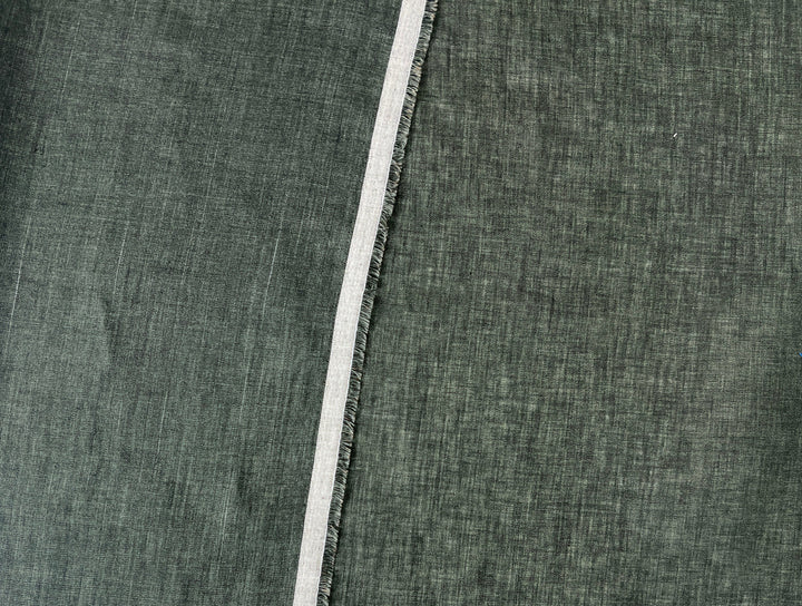 100% Linen Vintage Dyed Delave Fabric – Fine 21s Yarn, Pre-Washed, Light Weight Deep Olive 7968