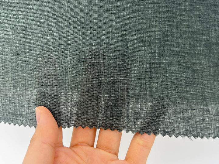 100% Linen Vintage Dyed Delave Fabric – Fine 21s Yarn, Pre-Washed, Light Weight Deep Olive 7968