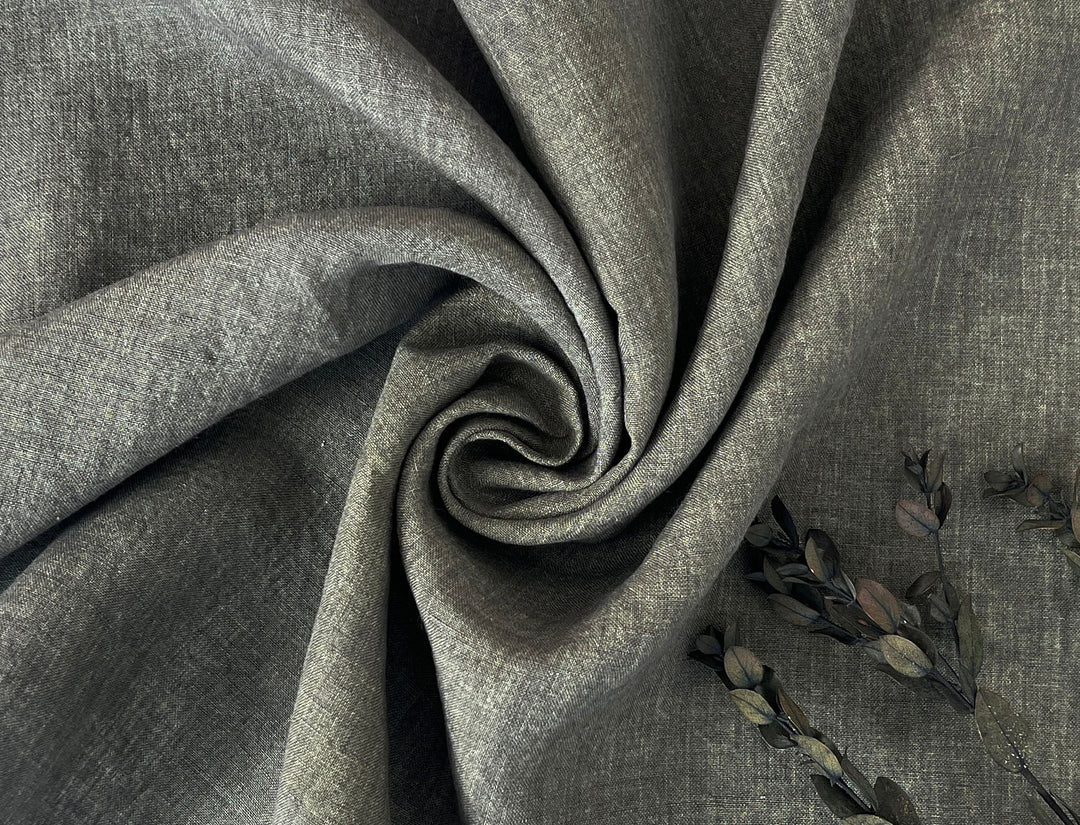 High Twisted Linen Fabric 14s Medium Weight Khaki 8010