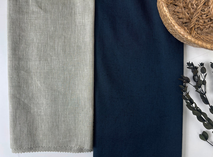 Low-Wrinkle & Comfort Stretch Linen Blend Fabric 8276 8277