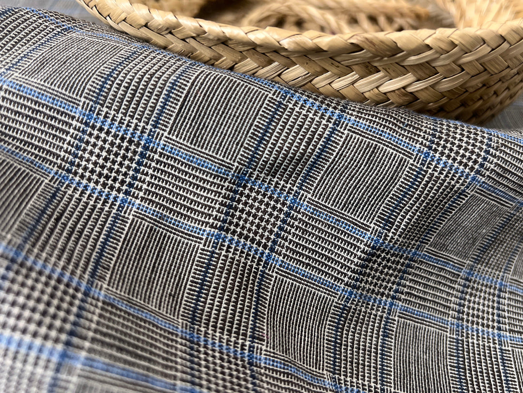 Lightweight Glen Plaid | Linen Cotton Blend Fabric 7798 7799 8060