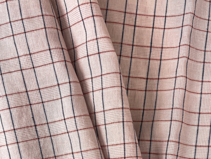 Lightweight Glen Plaid | Linen Cotton Blend Fabric 7798 7799 8060