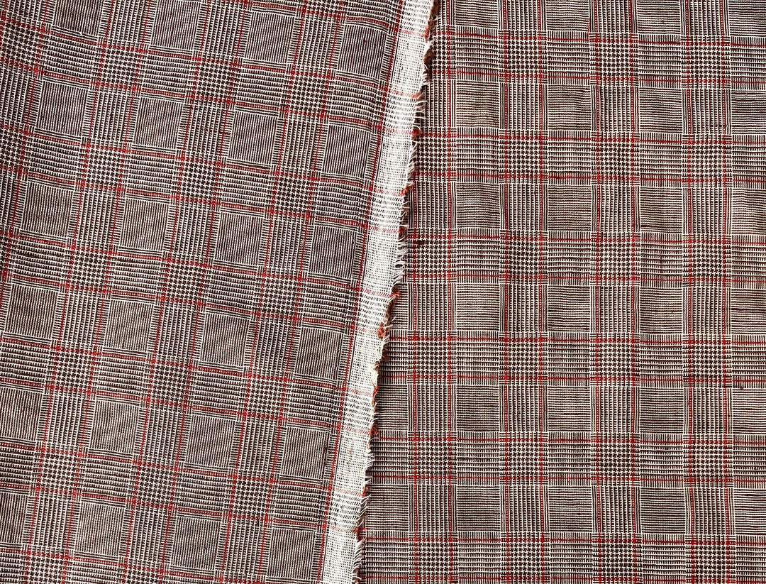 Lightweight Glen Plaid | Linen Cotton Blend Fabric 7798 7799 8060