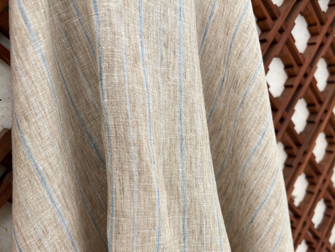 100% Linen Fabric Delave Stripe  Lightweight 7500 7501 7751 7723 7724