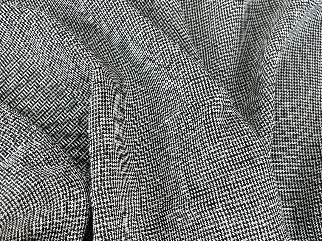 Linen Rayon Micro Houndstooth Fabric – Pre-Washed Starcheck 8385
