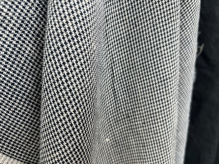 Linen Rayon Micro Houndstooth Fabric – Pre-Washed Starcheck 8385