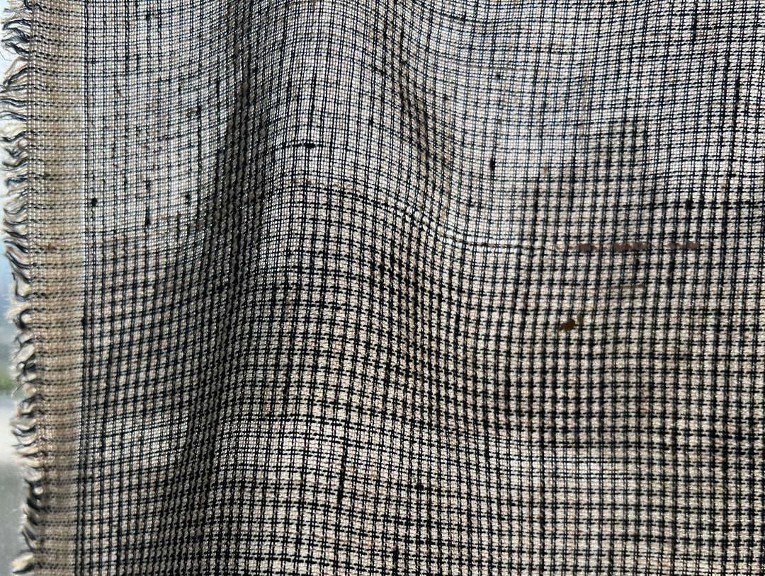 Linen Rayon Micro Houndstooth Fabric – Pre-Washed Starcheck 8385