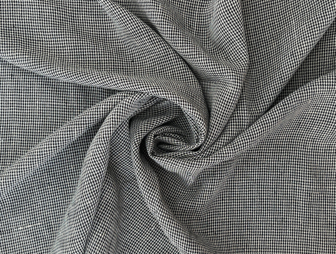 Linen Rayon Micro Houndstooth Fabric – Pre-Washed Starcheck 8385