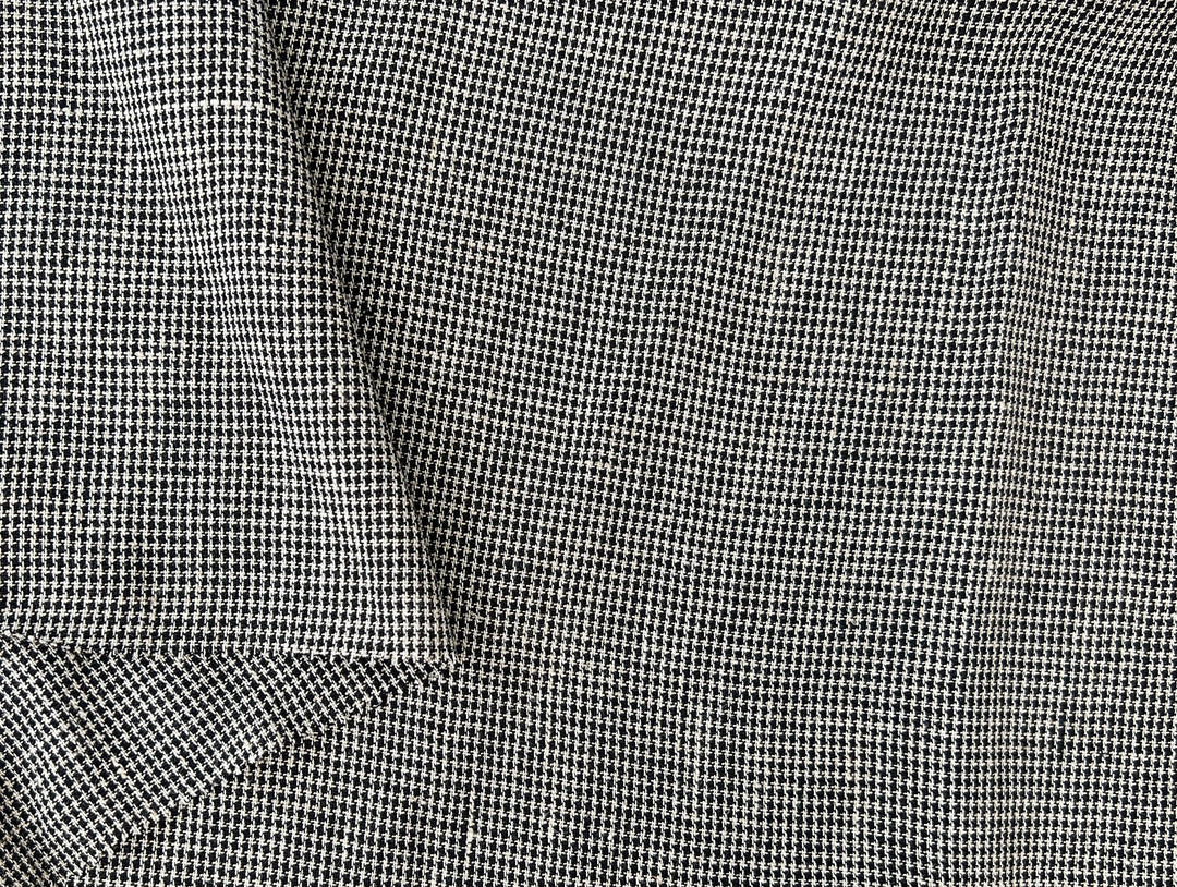 Linen Rayon Micro Houndstooth Fabric – Pre-Washed Starcheck 8385