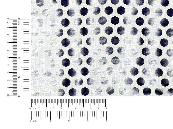 100% Ramie Fabric with Micro-Stripe Polka Dot Print, Lightweight 4776 8456 8457 8458