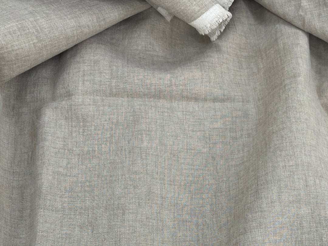 Dark Grey Subtle Chambray Linen Cotton Fabric – Soft & Pre-Washed 8111 8303