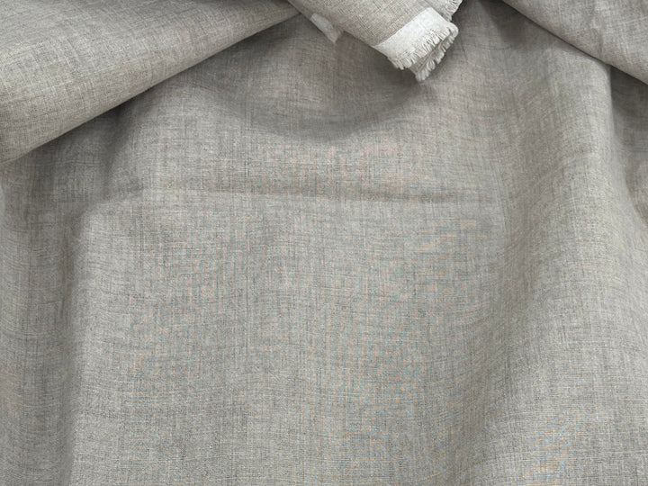Dark Grey Subtle Chambray Linen Cotton Fabric – Soft & Pre-Washed 8111 8303