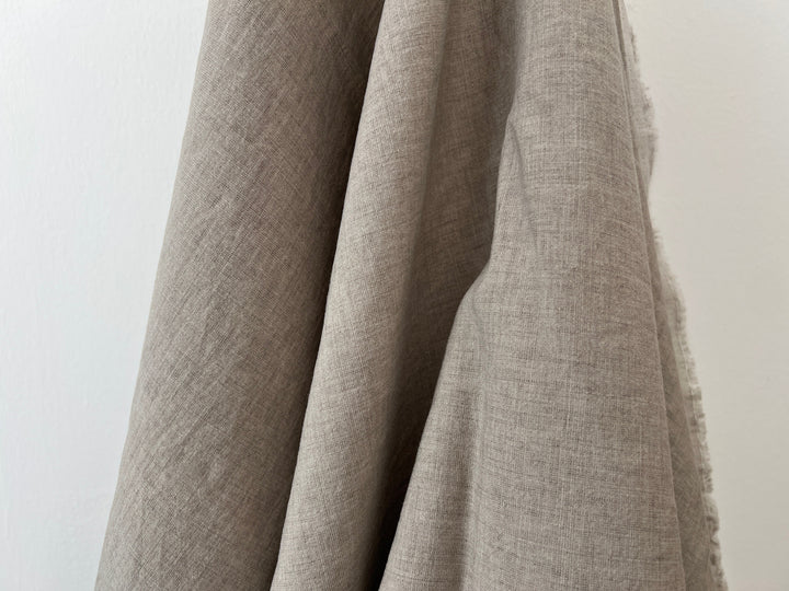 Dark Grey Subtle Chambray Linen Cotton Fabric – Soft & Pre-Washed 8111 8303