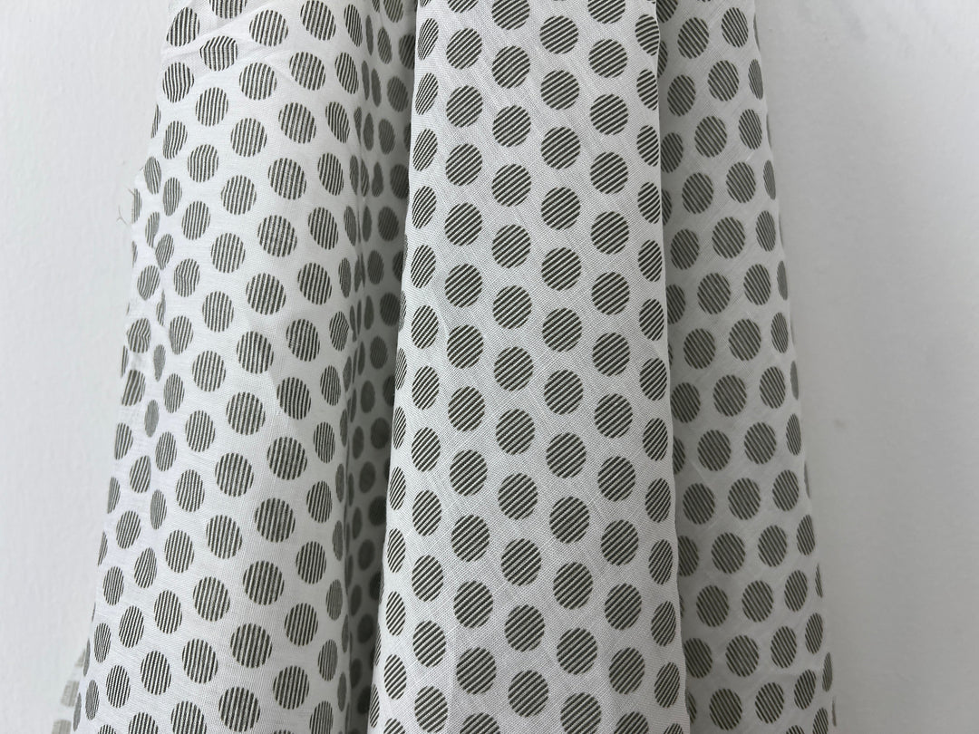 100% Ramie Fabric with Micro-Stripe Polka Dot Print, Lightweight 4776 8456 8457 8458