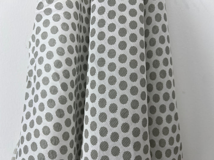 100% Ramie Fabric with Micro-Stripe Polka Dot Print, Lightweight 4776 8456 8457 8458