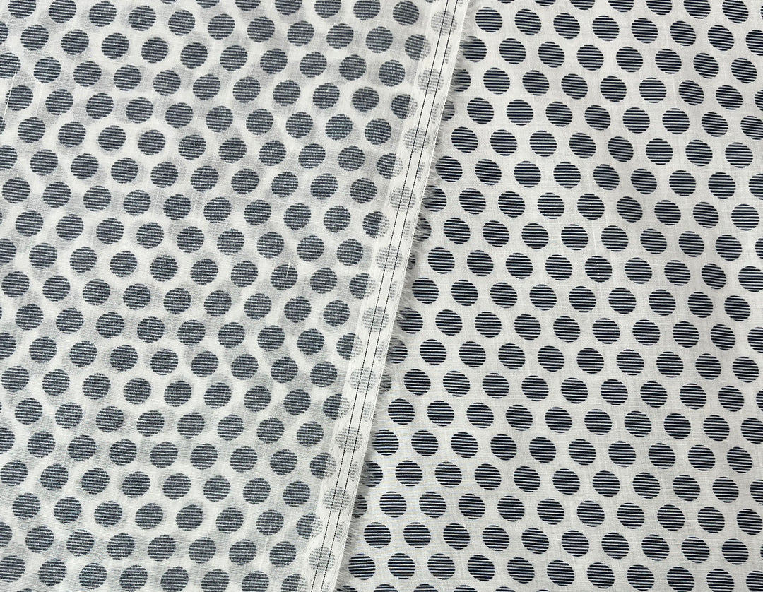 100% Ramie Fabric with Micro-Stripe Polka Dot Print, Lightweight 4776 8456 8457 8458