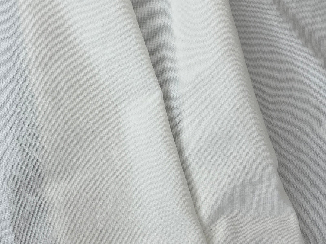 Subtle Textured Linen Cotton Fabric | Bleached Off-White | 52" 8260