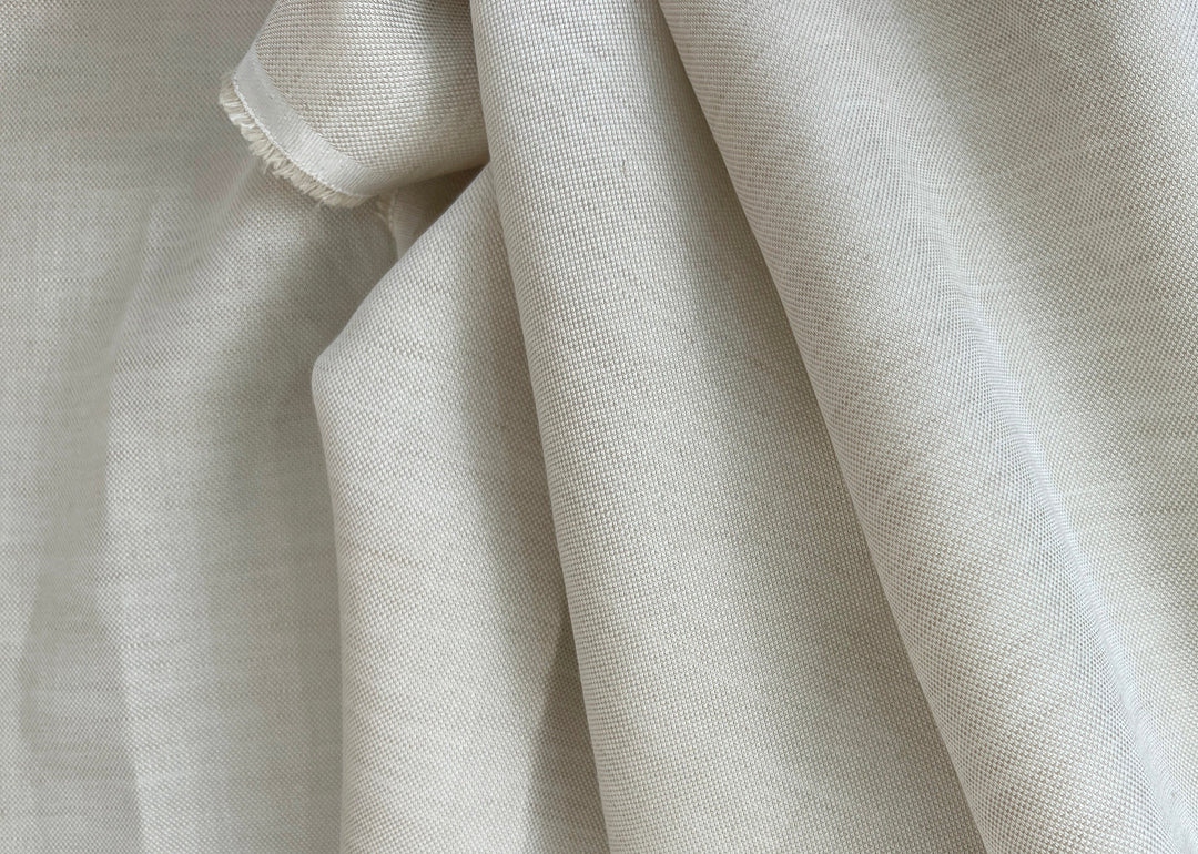 Linen Lyocell Textured Dobby Fabric | Neutral Two-Tone Chambray 1629