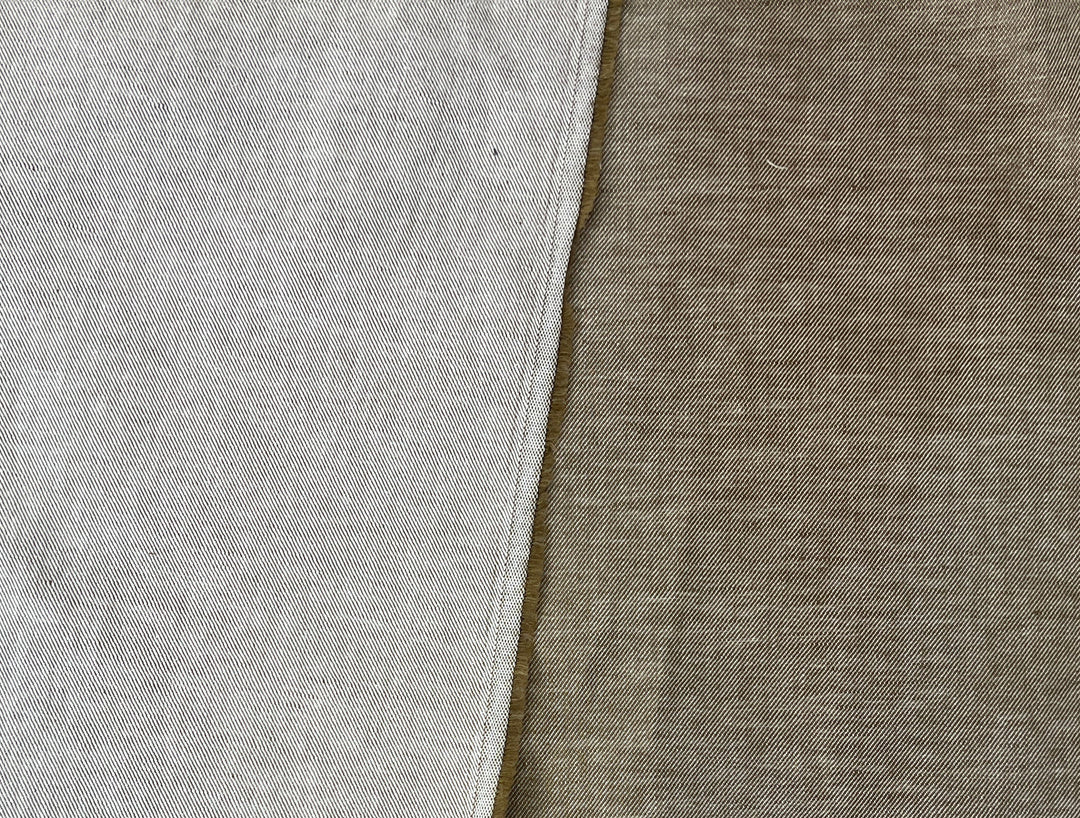 Two-Tone Linen Cotton Twill Fabric 3964 | Khaki Heather | Medium Weight | 52"