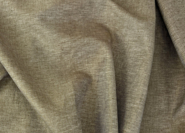 Two-Tone Linen Cotton Twill Fabric 3964 | Khaki Heather | Medium Weight | 52"