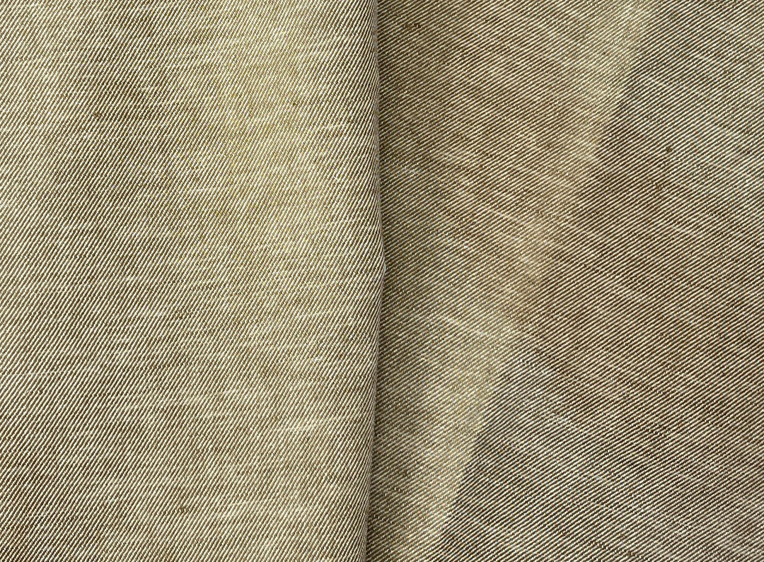 Two-Tone Linen Cotton Twill Fabric 3964 | Khaki Heather | Medium Weight | 52"