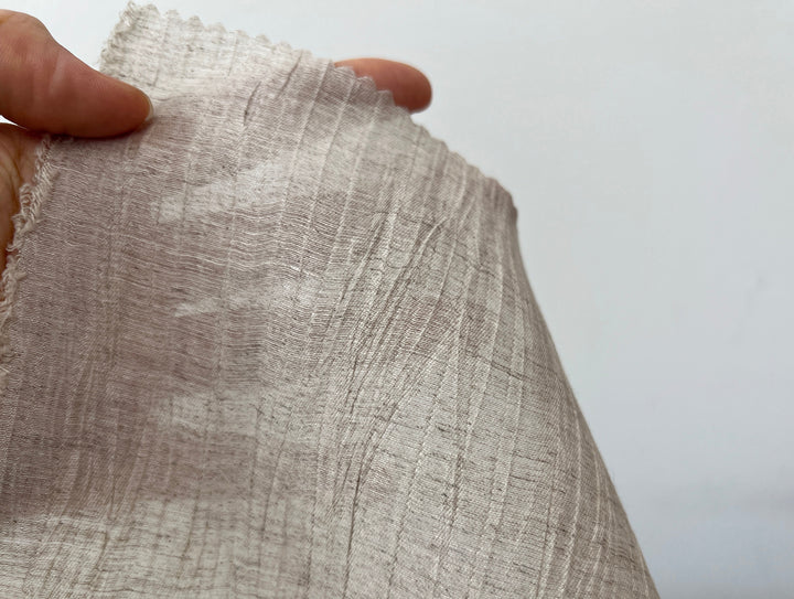 Textured Crushed Linen Blend Fabric | Creased Wrinkle Effect | 54"