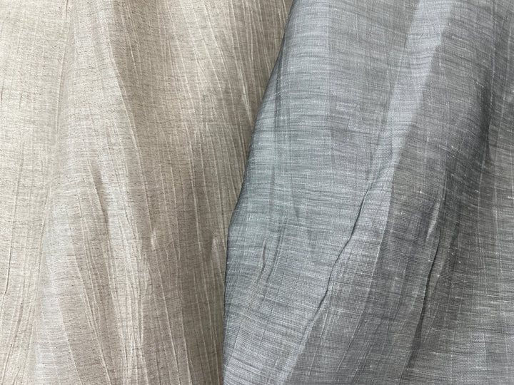 Textured Crushed Linen Blend Fabric | Creased Wrinkle Effect | 54"
