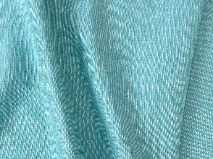 Aqua Blue 100% Linen Fabric | Basketweave Heavyweight | 44''