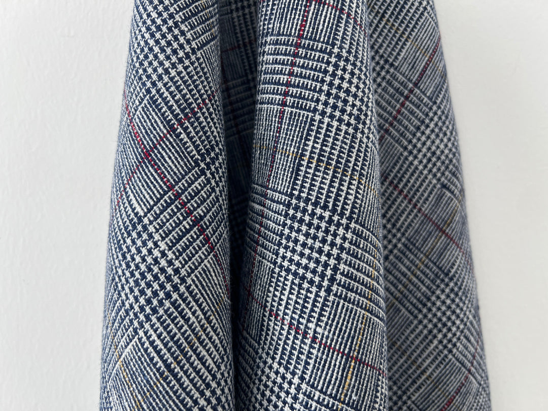 Heavyweight 100% Linen Glen Plaid Fabric | Pre-Washed Soft Hand | Heavy Weight 7552 7553