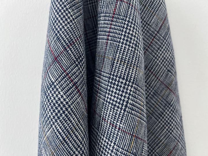 Heavyweight 100% Linen Glen Plaid Fabric | Pre-Washed Soft Hand | Heavy Weight 7552 7553