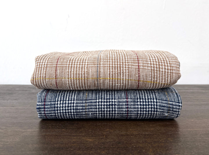 Heavyweight 100% Linen Glen Plaid Fabric | Pre-Washed Soft Hand | Heavy Weight 7552 7553