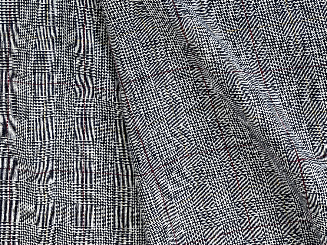 Heavyweight 100% Linen Glen Plaid Fabric | Pre-Washed Soft Hand | Heavy Weight 7552 7553