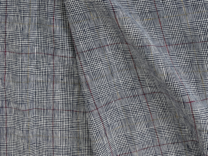 Heavyweight 100% Linen Glen Plaid Fabric | Pre-Washed Soft Hand | Heavy Weight 7552 7553
