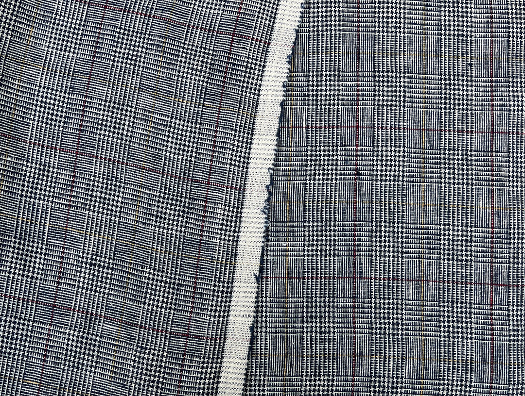 Heavyweight 100% Linen Glen Plaid Fabric | Pre-Washed Soft Hand | Heavy Weight 7552 7553