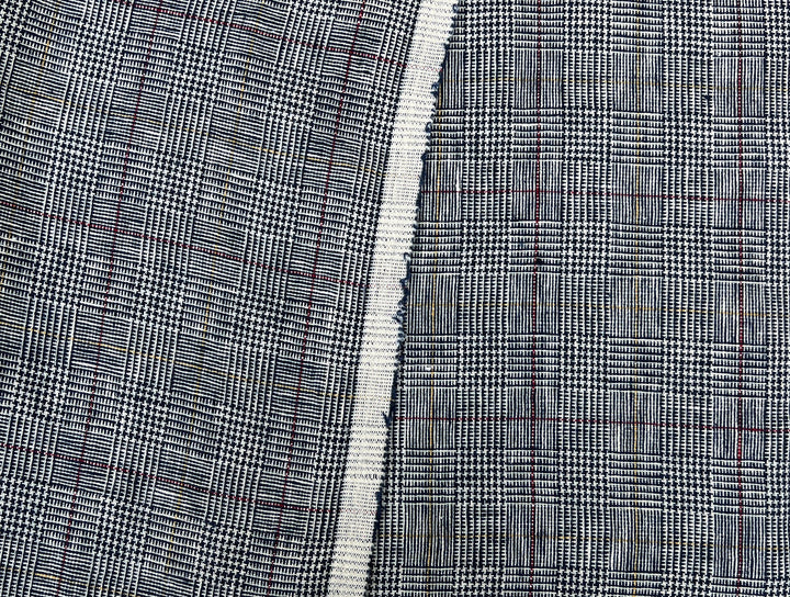 Heavyweight 100% Linen Glen Plaid Fabric | Pre-Washed Soft Hand | Heavy Weight 7552 7553