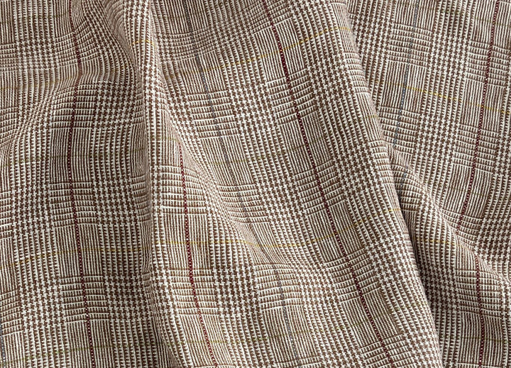 Heavyweight 100% Linen Glen Plaid Fabric | Pre-Washed Soft Hand | Heavy Weight 7552 7553