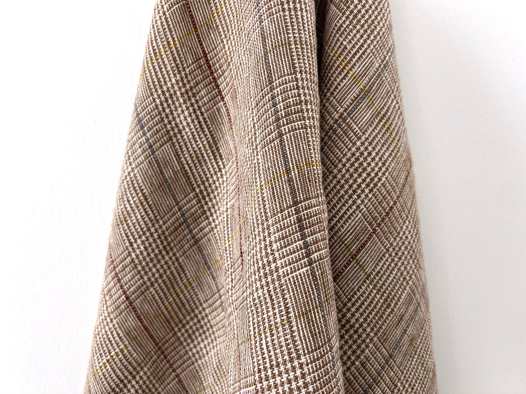 Heavyweight 100% Linen Glen Plaid Fabric | Pre-Washed Soft Hand | Heavy Weight 7552 7553